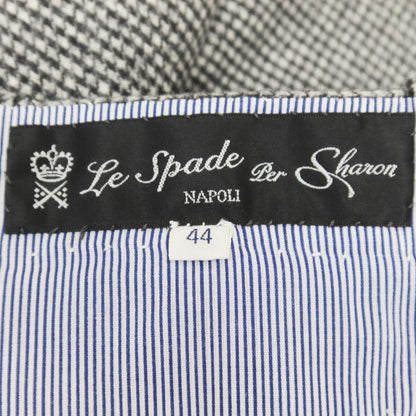 【中古】【未使用】レ スパーデ Le Spade Sharon別注 ウール ハウンドトゥース ドレススラックスパンツ グレーxブラック【サイズ44】【GRY】【A/W】【状態ランクS】【メンズ】