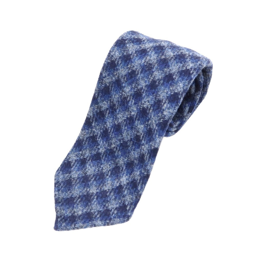 【中古】【未使用】イージーカペッリ E.G.CAPPELLI Sharon別注 チェック柄ネクタイ ネイビーxブルー【 状態ランクS 】【 メンズ 】 [EPD]