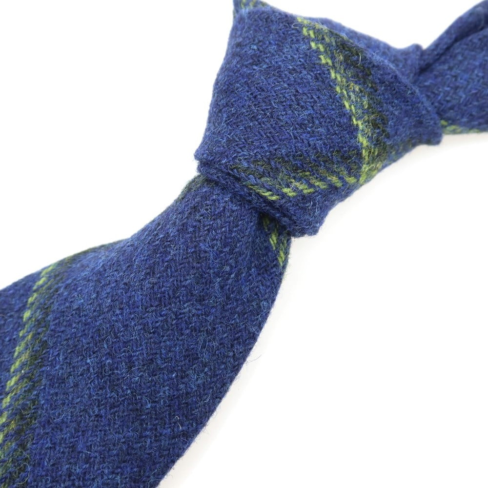 【中古】【未使用】イージーカペッリ E.G.CAPPELLI Sharon別注 チェック柄ネクタイ ネイビーブルーxグリーン【 状態ランクS 】【 メンズ 】 [EPD]