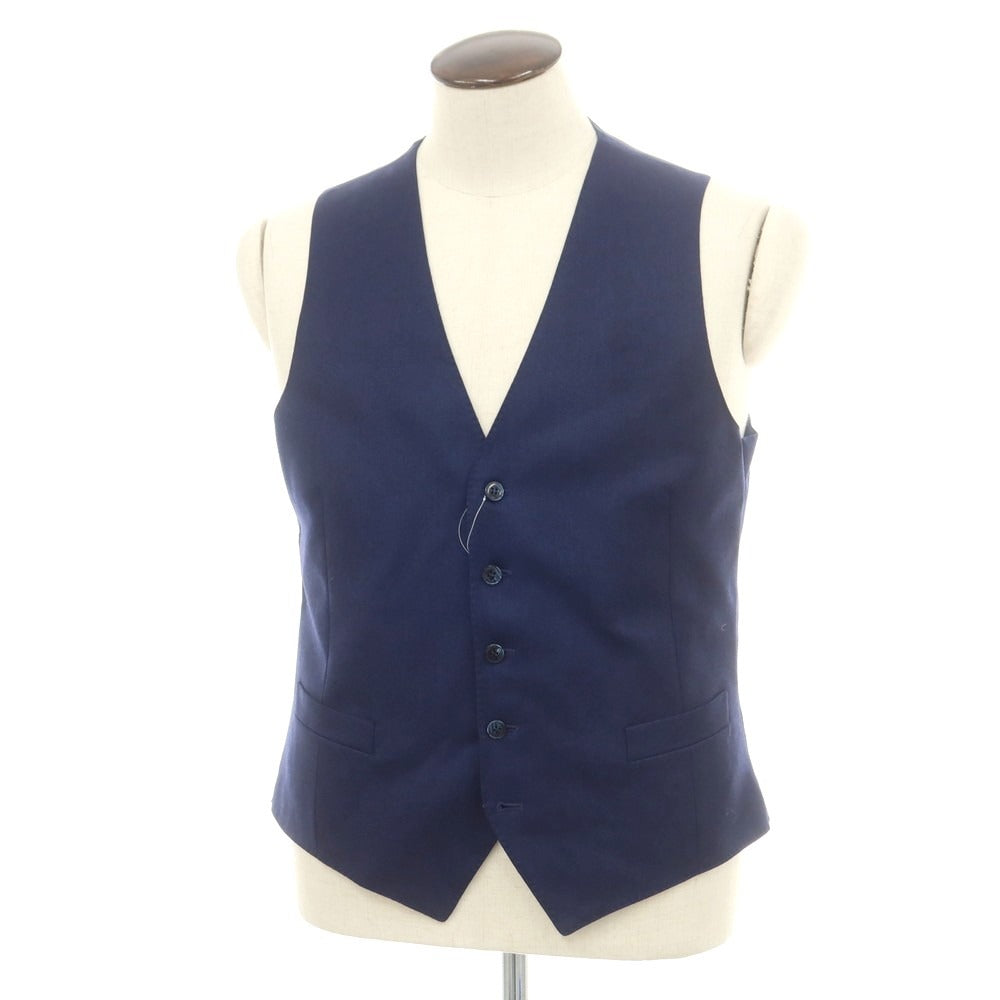【新品】ルイジ ビアンキ マントヴァ Luigi Bianchi Mantova ウール ドレス系ジレ ベスト ネイビーブルー【 50 】【 状態ランクN 】【 メンズ 】