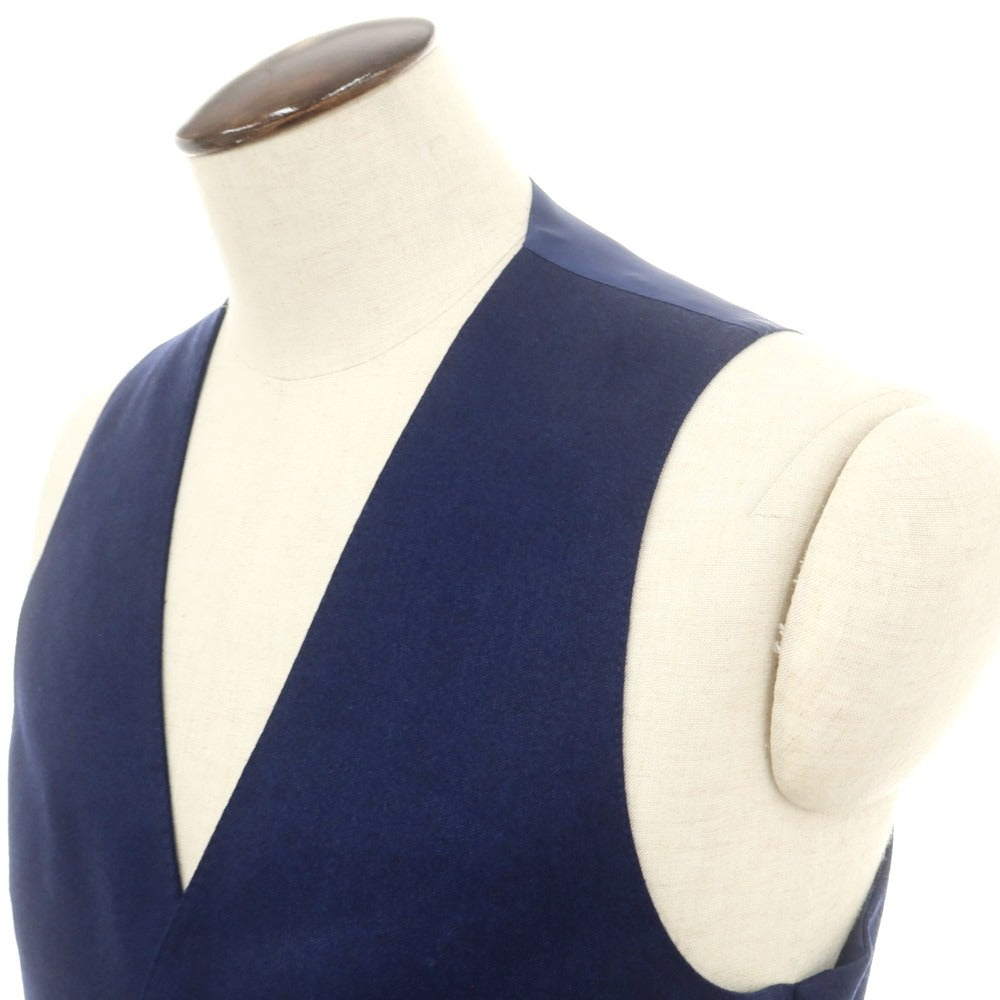 【新品】ルイジ ビアンキ マントヴァ Luigi Bianchi Mantova ウール ドレス系ジレ ベスト ネイビーブルー【 50 】【 状態ランクN 】【 メンズ 】