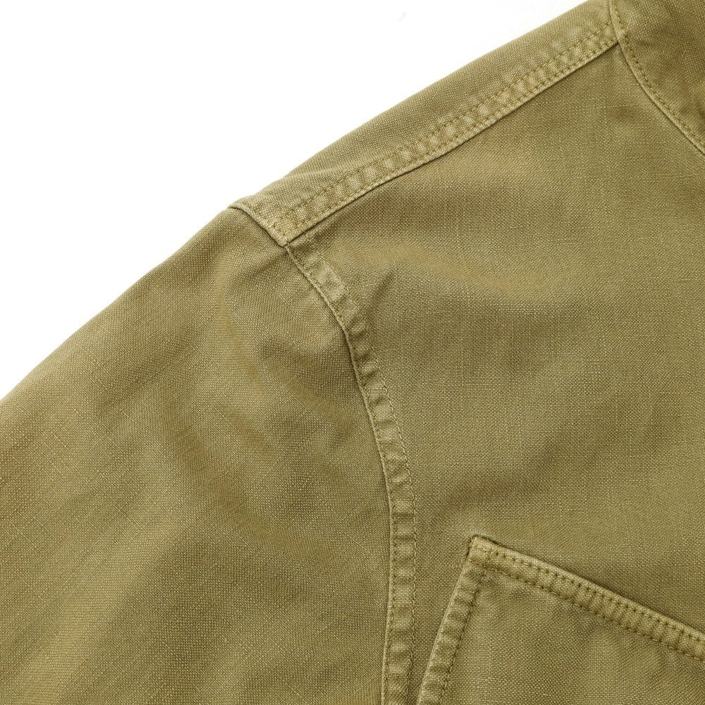 [New Outlet] LBM1911 Cotton Linen Military Jacket Khaki [48] [Condition Rank N-] [Men&