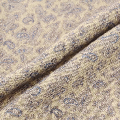 [New] Giannetto Linen Cotton Paisley Pattern Stole Beige x Blue [Condition Rank N] [Men&