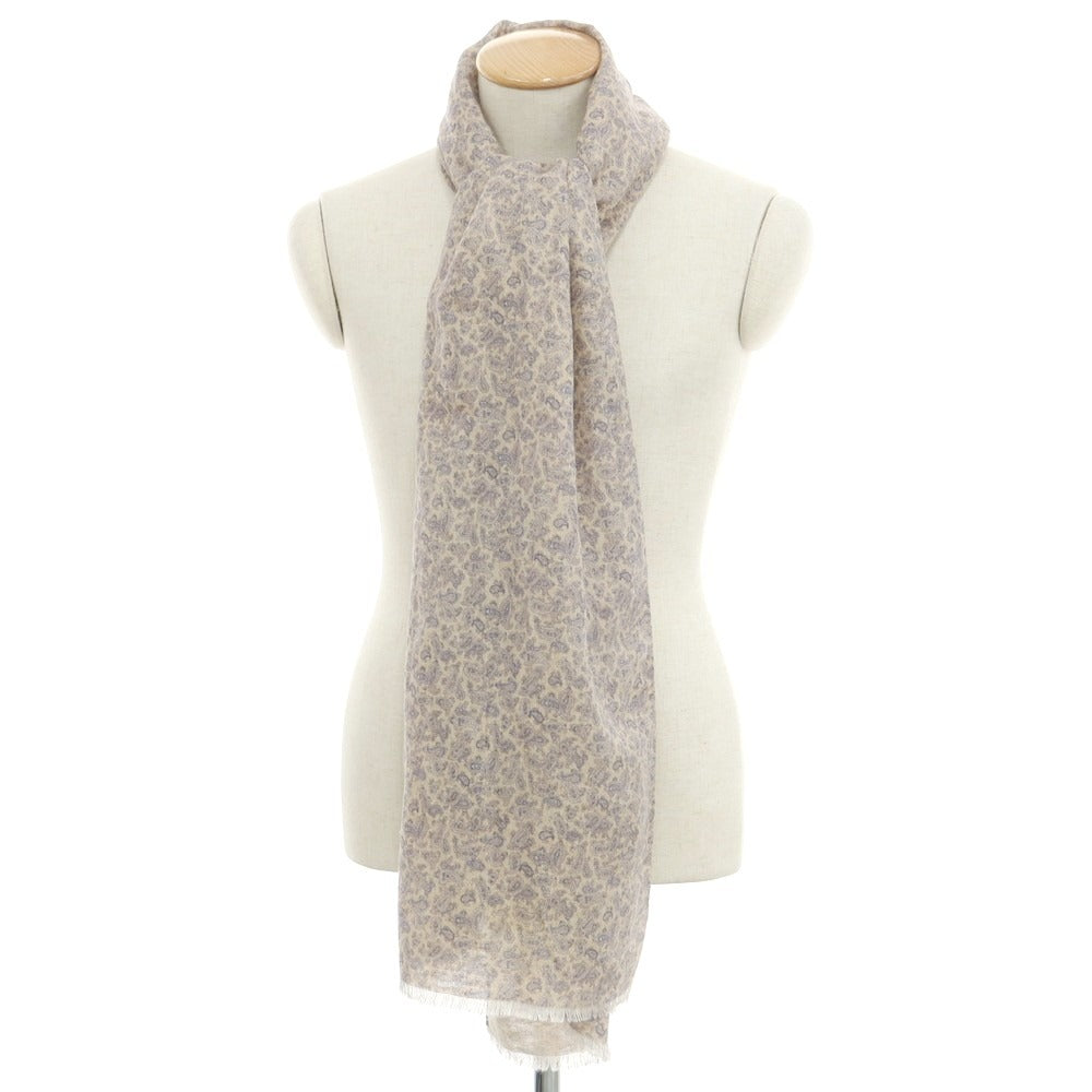 [New] Giannetto Linen Cotton Paisley Pattern Stole Beige x Blue [Condition Rank N] [Men&