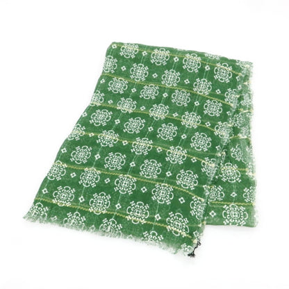 [New Outlet] LBM1911 Linen Print Stole Green [Condition Rank N-] [Men&
