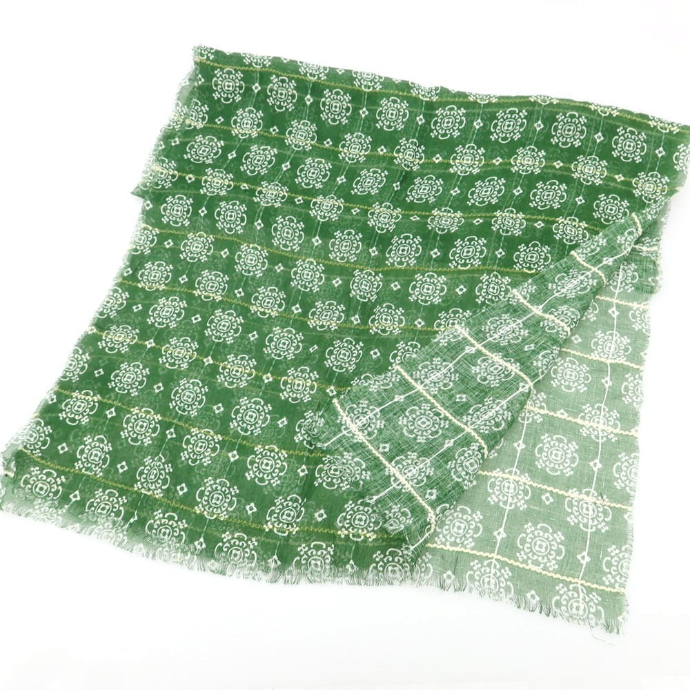 [New Outlet] LBM1911 Linen Print Stole Green [Condition Rank N-] [Men&