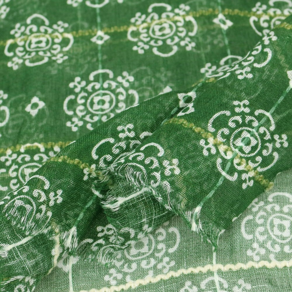 [New Outlet] LBM1911 Linen Print Stole Green [Condition Rank N-] [Men&
