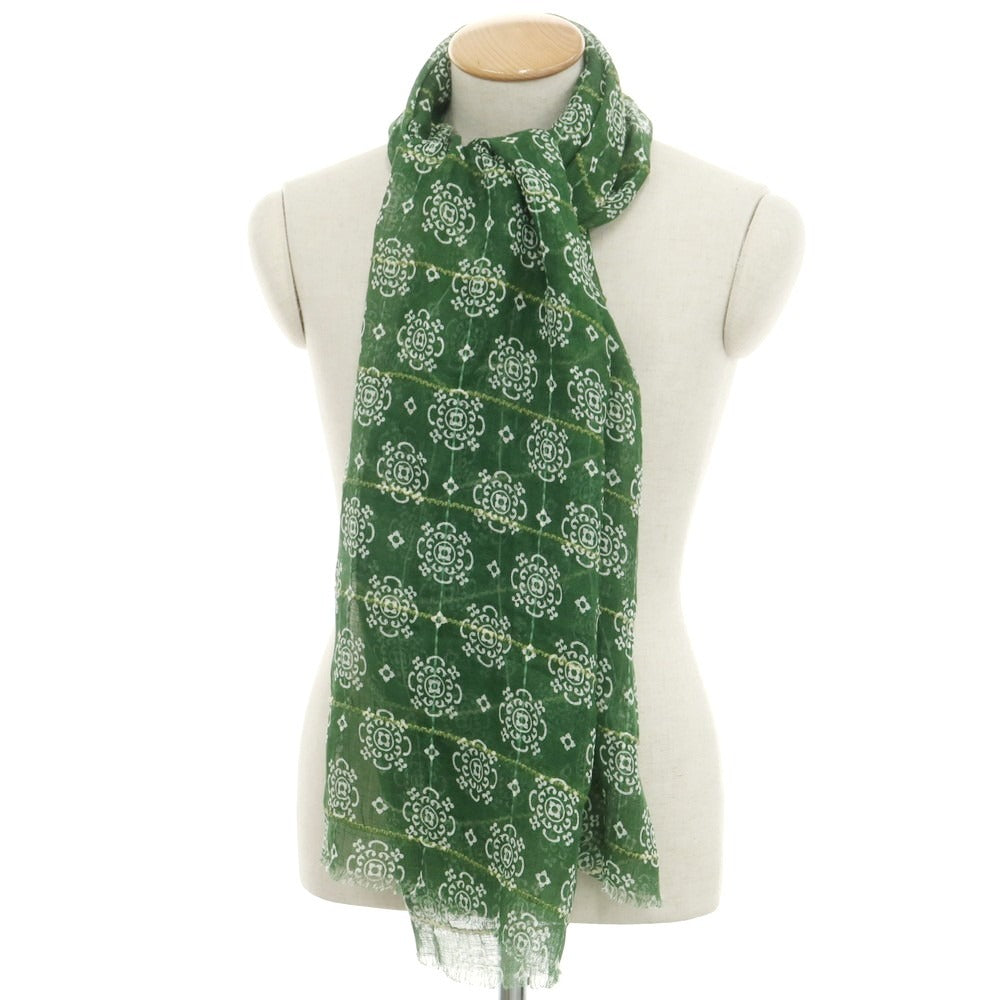 [New Outlet] LBM1911 Linen Print Stole Green [Condition Rank N-] [Men&