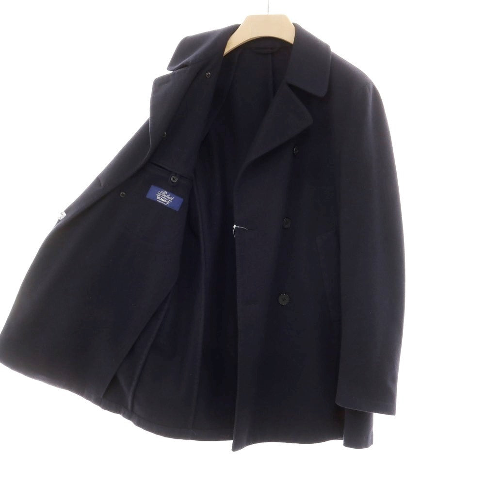 【中古】ベルベスト Belvest BEAMS F別注 カシミヤウールシルク ピーコート ネイビー【 50 】【 状態ランクC 】【 メンズ 】