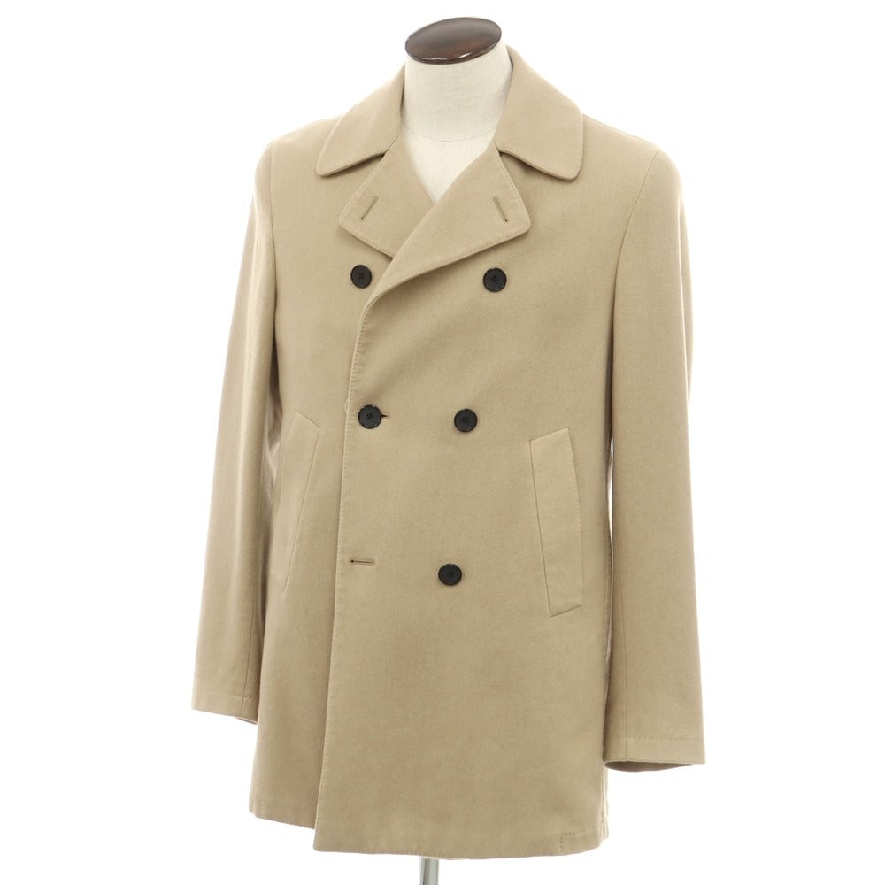 【中古】ベルベスト Belvest BEAMS F別注 カシミヤ ウール シルク ダブルブレストコート ベージュ【サイズ50】【 状態ランクD 】【 メンズ 】 [EPD]
