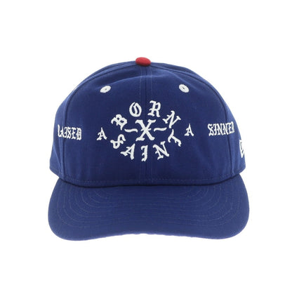 【中古】セント マイケル SAINT Mxxxxxx × BORN RAISED、NEW ERA ポリエステル キャップ ブルー【 7 1/2 】【 状態ランクA 】【 メンズ 】