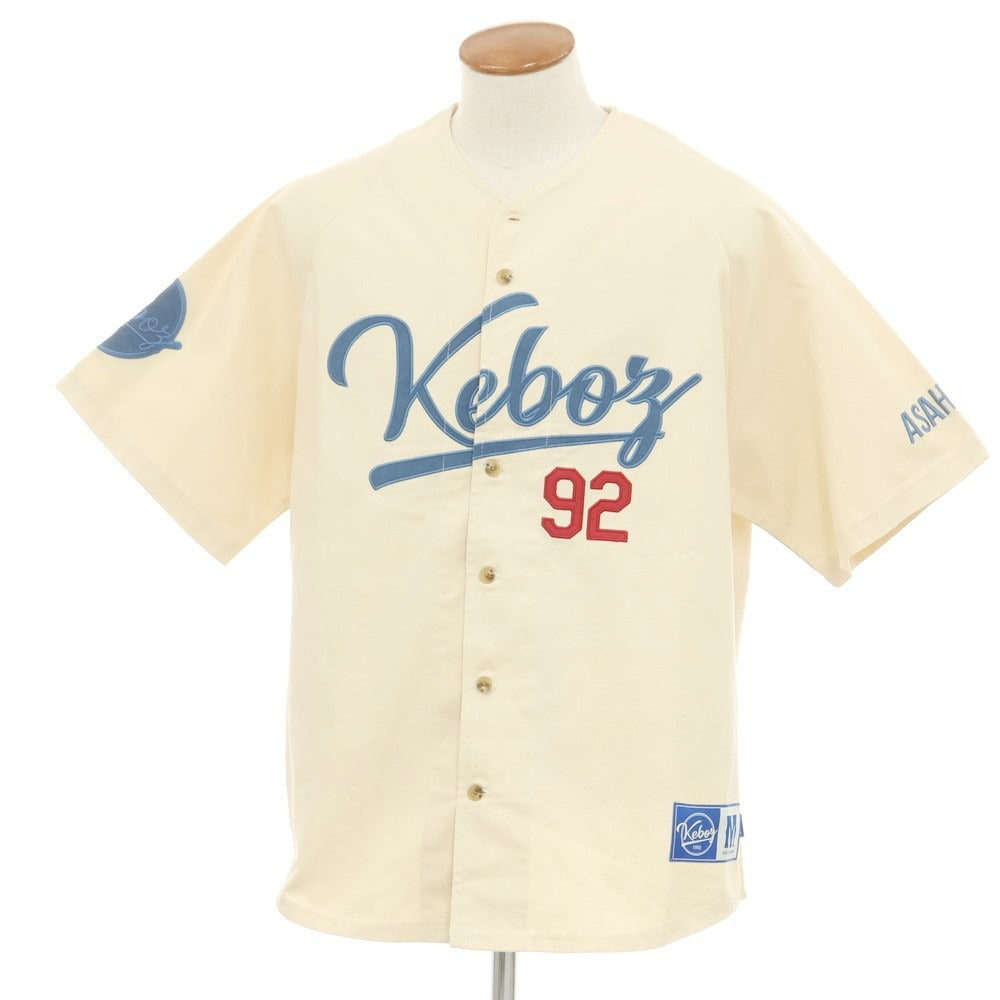 【中古】ケボズ KEBOZ コットン ベースボールシャツ 半袖シャツ ベージュ【サイズM】【BEI】【S/S】【状態ランクA】【メンズ】