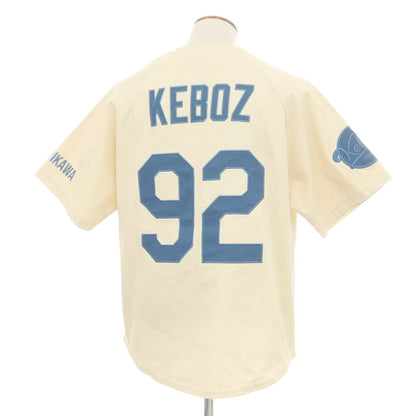 【中古】ケボズ KEBOZ コットン ベースボールシャツ 半袖シャツ ベージュ【サイズM】【BEI】【S/S】【状態ランクA】【メンズ】