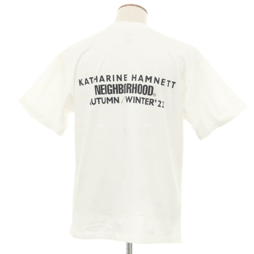 【中古】ネイバーフッド NEIGHBORHOOD × KATHARINE HAMNETT コットン クルーネック 半袖Ｔシャツ ホワイト【 M 】【 状態ランクA 】【 メンズ 】