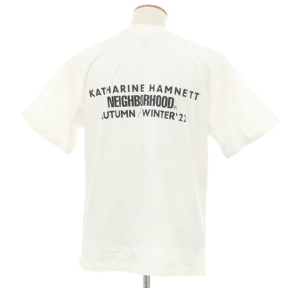 【中古】ネイバーフッド NEIGHBORHOOD × KATHARINE HAMNETT コットン クルーネック 半袖Ｔシャツ ホワイト【 M 】【 状態ランクA 】【 メンズ 】