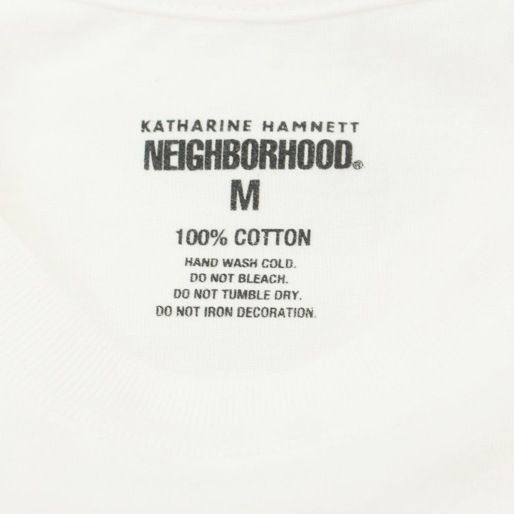 【中古】ネイバーフッド NEIGHBORHOOD × KATHARINE HAMNETT コットン クルーネック 半袖Ｔシャツ ホワイト【 M 】【 状態ランクA 】【 メンズ 】