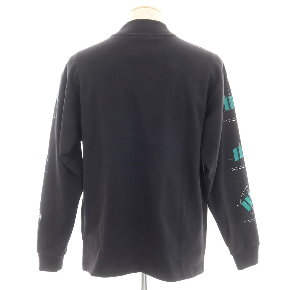 【中古】アディダス adidas コットン モックネック 長袖Ｔシャツ ブラック【サイズXS】【 状態ランクA 】【 メンズ 】[EPD]