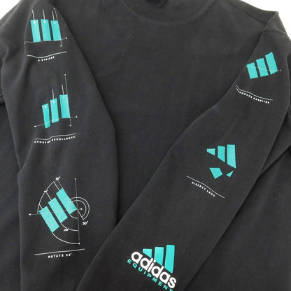 【中古】アディダス adidas コットン モックネック 長袖Ｔシャツ ブラック【 XS 】【 状態ランクA 】【 メンズ 】