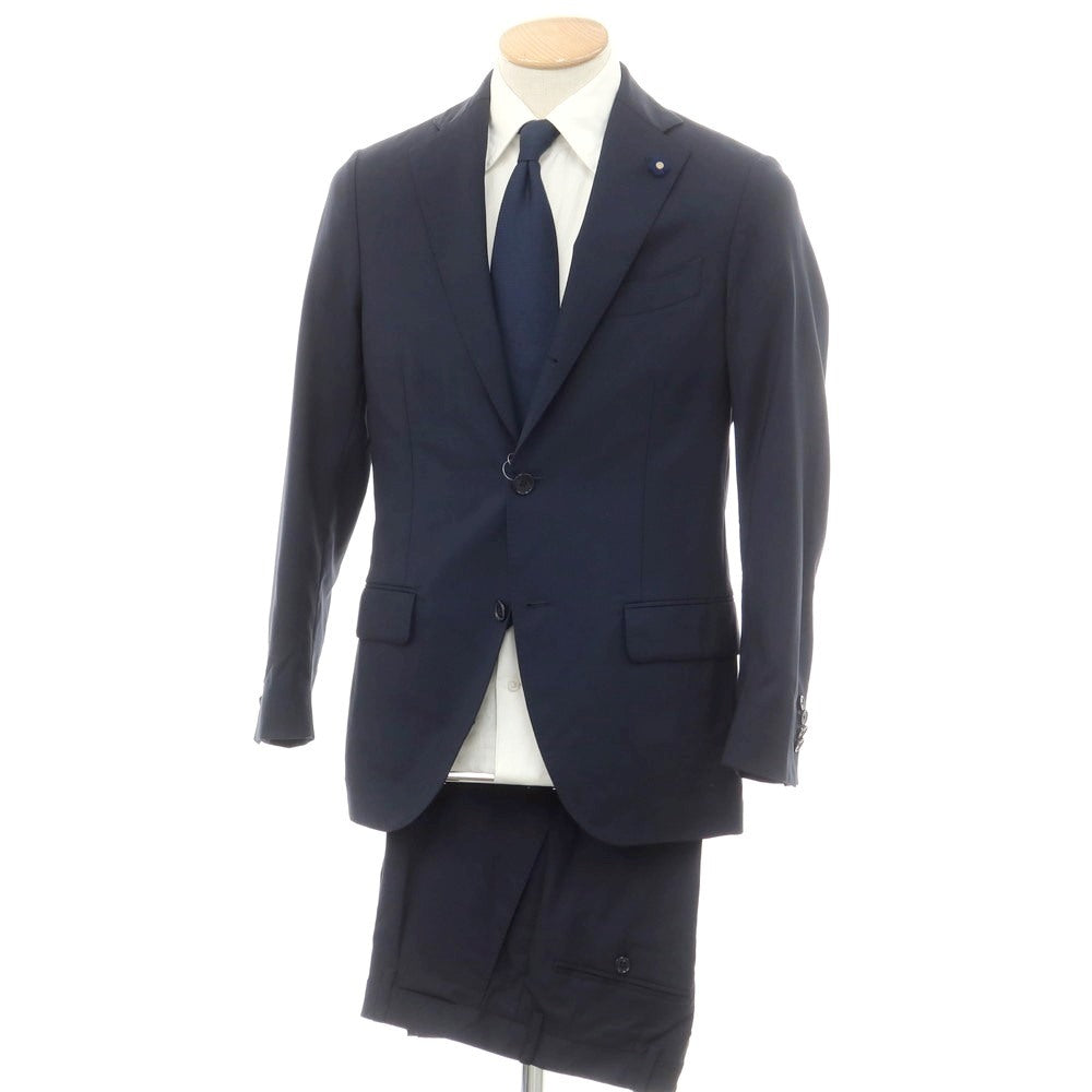 【中古】ラルディーニ LARDINI ウール 3つボタンスーツ ネイビー【 44 】【 状態ランクB 】【 メンズ 】