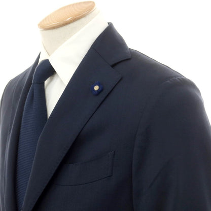 【中古】ラルディーニ LARDINI ウール 3つボタンスーツ ネイビー【 44 】【 状態ランクB 】【 メンズ 】