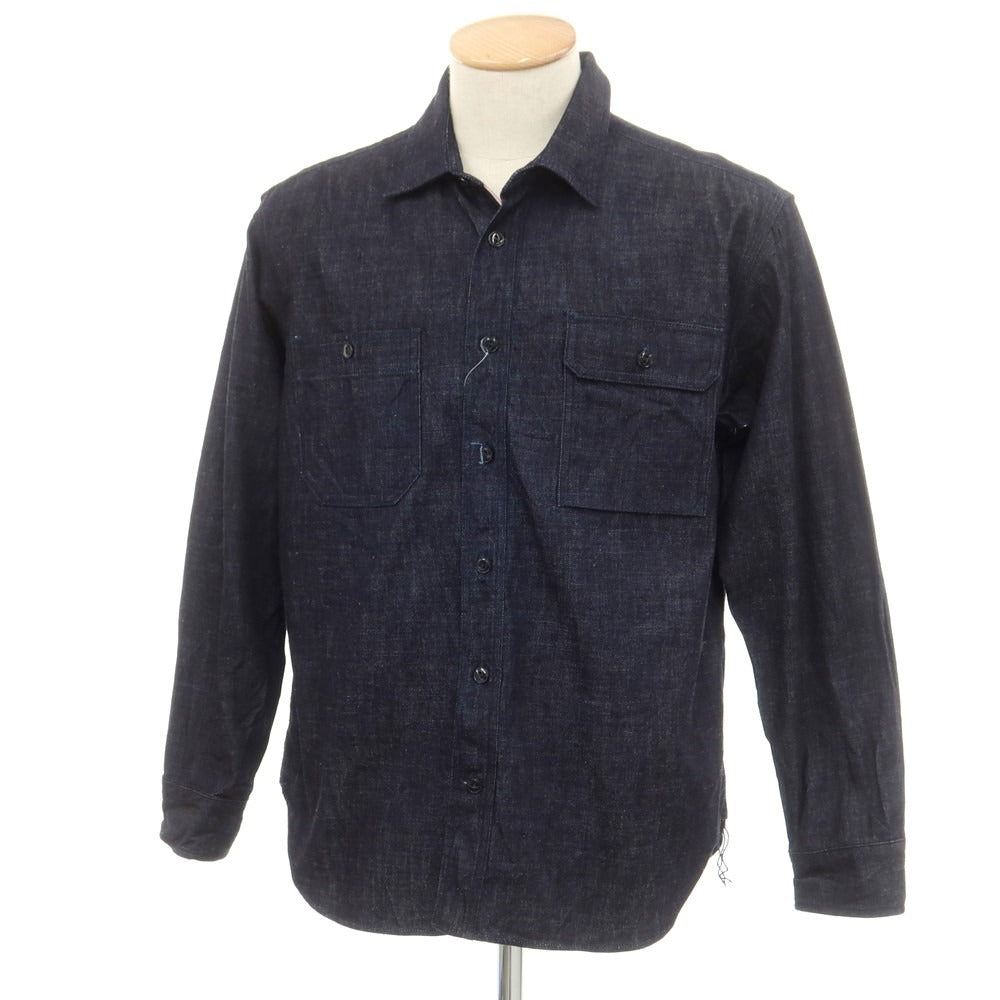 【中古】モモタロウ ジーンズ MOMOTARO JEANS コットン デニム カジュアルシャツ ダークインディゴ【サイズS】【NVY】【S/S/A/W】【状態ランクB】【メンズ】