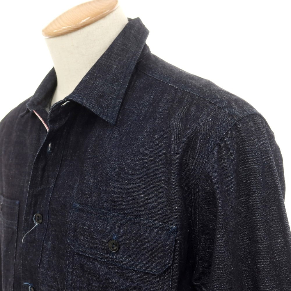 【中古】モモタロウ ジーンズ MOMOTARO JEANS コットン デニム カジュアルシャツ ダークインディゴ【サイズS】【NVY】【S/S/A/W】【状態ランクB】【メンズ】