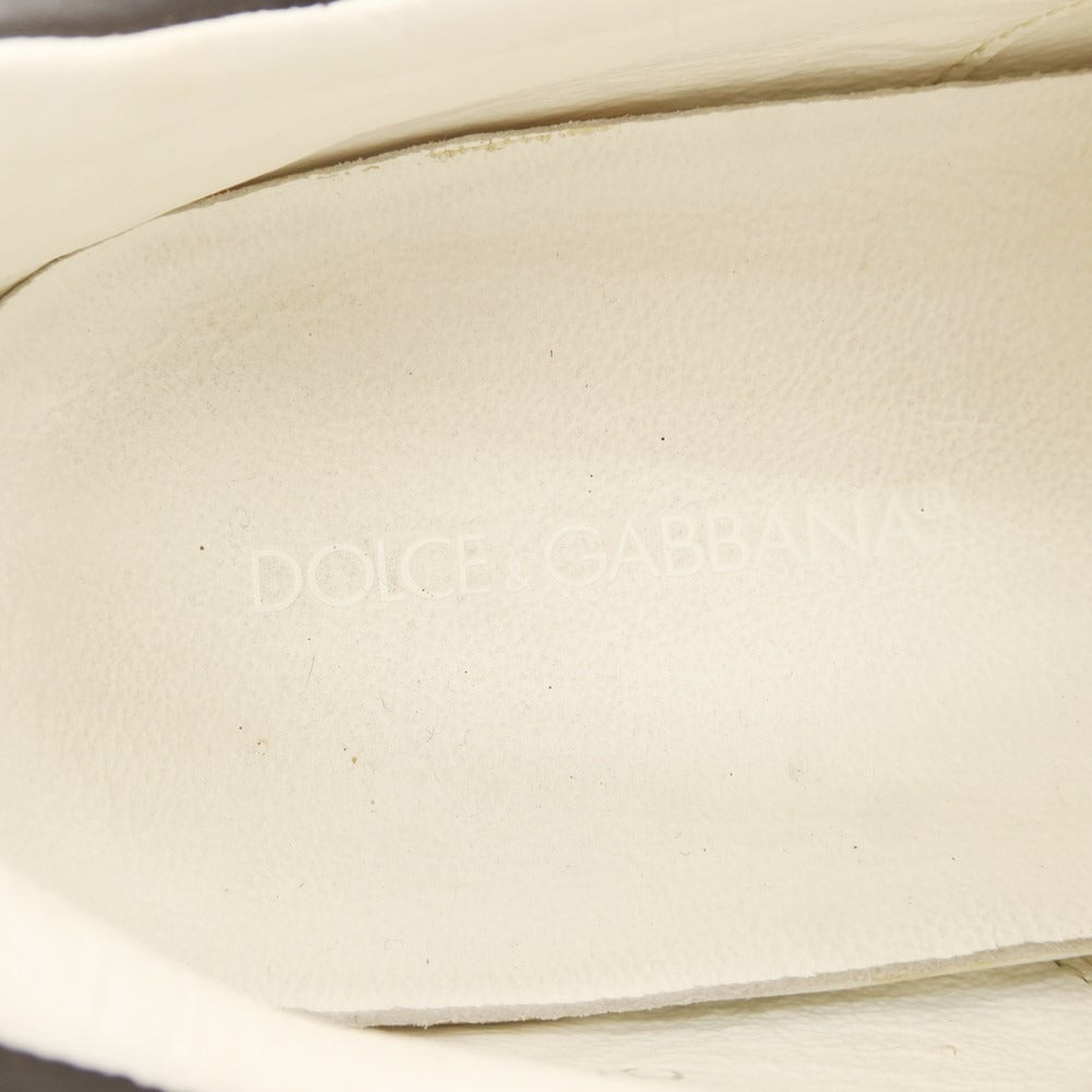 【中古】ドルチェアンドガッバーナ DOLCE&amp;GABBANA レザー スニーカー ブラック【 8 】【 状態ランクC 】【 メンズ 】