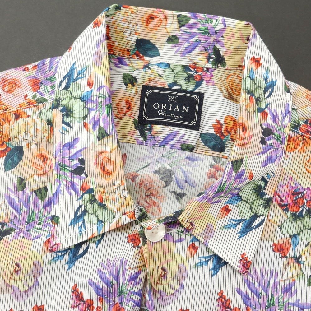 [Used] ORIAN Cotton Short Sleeve Shirt White x Multicolor [S] [Condition Rank A] [Men&
