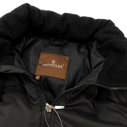 【中古】モンクレール MONCLER ナイロン系 スタンドカラー ジップアップ ダウンジャケット ブラック【 2 】【 状態ランクC 】【 メンズ 】