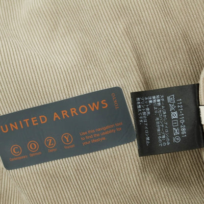 【中古】ユナイテッドアローズ UNITED ARROWS ポリエステル コーデュロイ セットアップ 2つボタンスーツ グリーンベージュ【 XL 】【 状態ランクC 】【 メンズ 】