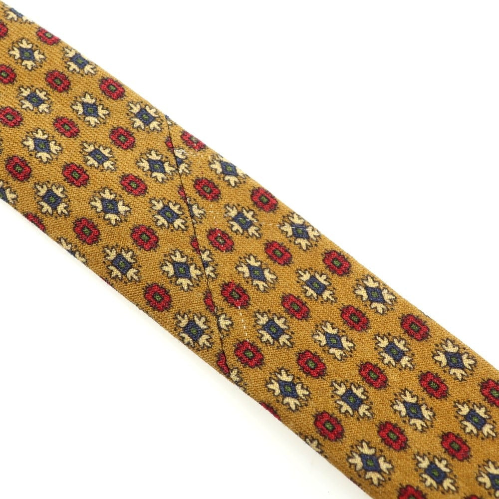 【中古】タイユアタイ TIE YOUR TIE セッテピエゲ スフォデラータ ウール 小紋柄ネクタイ オレンジベージュxレッド【ORG】【S/S/A/W】【状態ランクB】【メンズ】