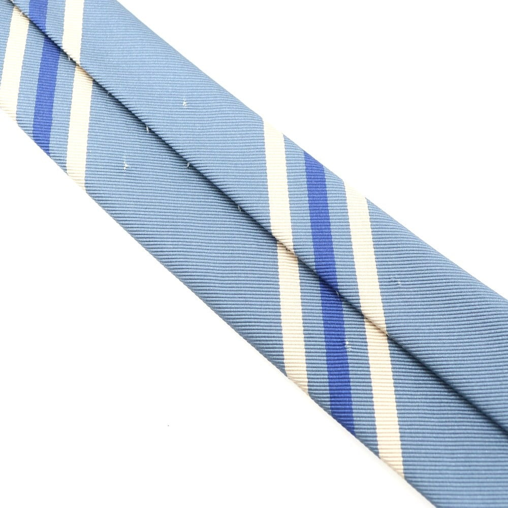 【中古】ユナイテッドアローズ UNITED ARROWS シルクコットン ストライプ柄ネクタイ ライトブルーxオフホワイト【BLU】【S/S/A/W】【状態ランクB】【メンズ】 [EPD]