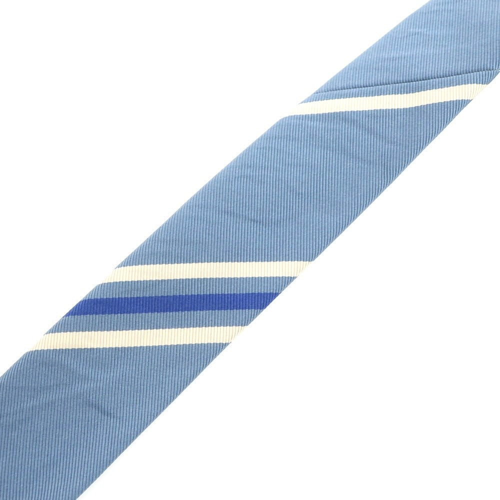 【中古】ユナイテッドアローズ UNITED ARROWS シルクコットン ストライプ柄ネクタイ ライトブルーxオフホワイト【BLU】【S/S/A/W】【状態ランクB】【メンズ】 [EPD]