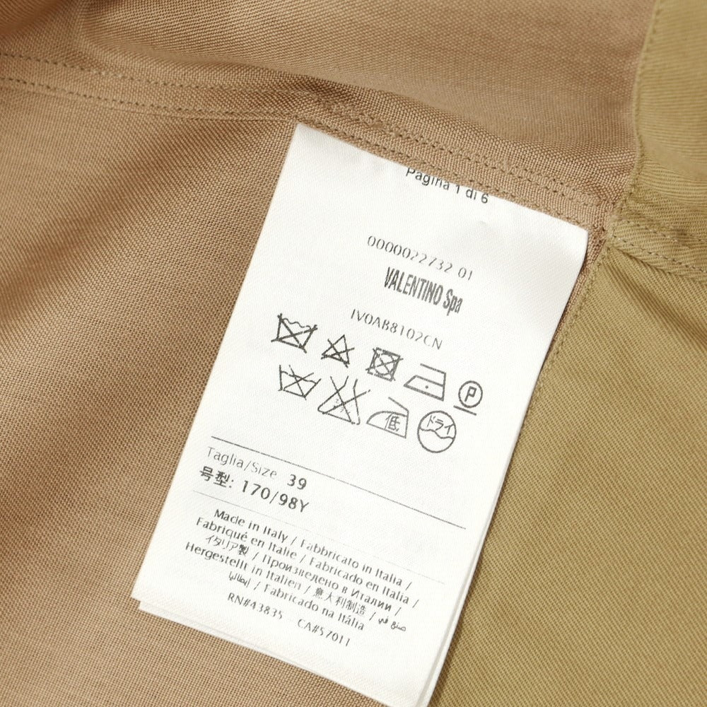 【中古】ヴァレンティノ VALENTINO シルク オープンカラー カジュアルシャツ ベージュ【サイズ39】【 状態ランクC 】【 メンズ 】[EPD]