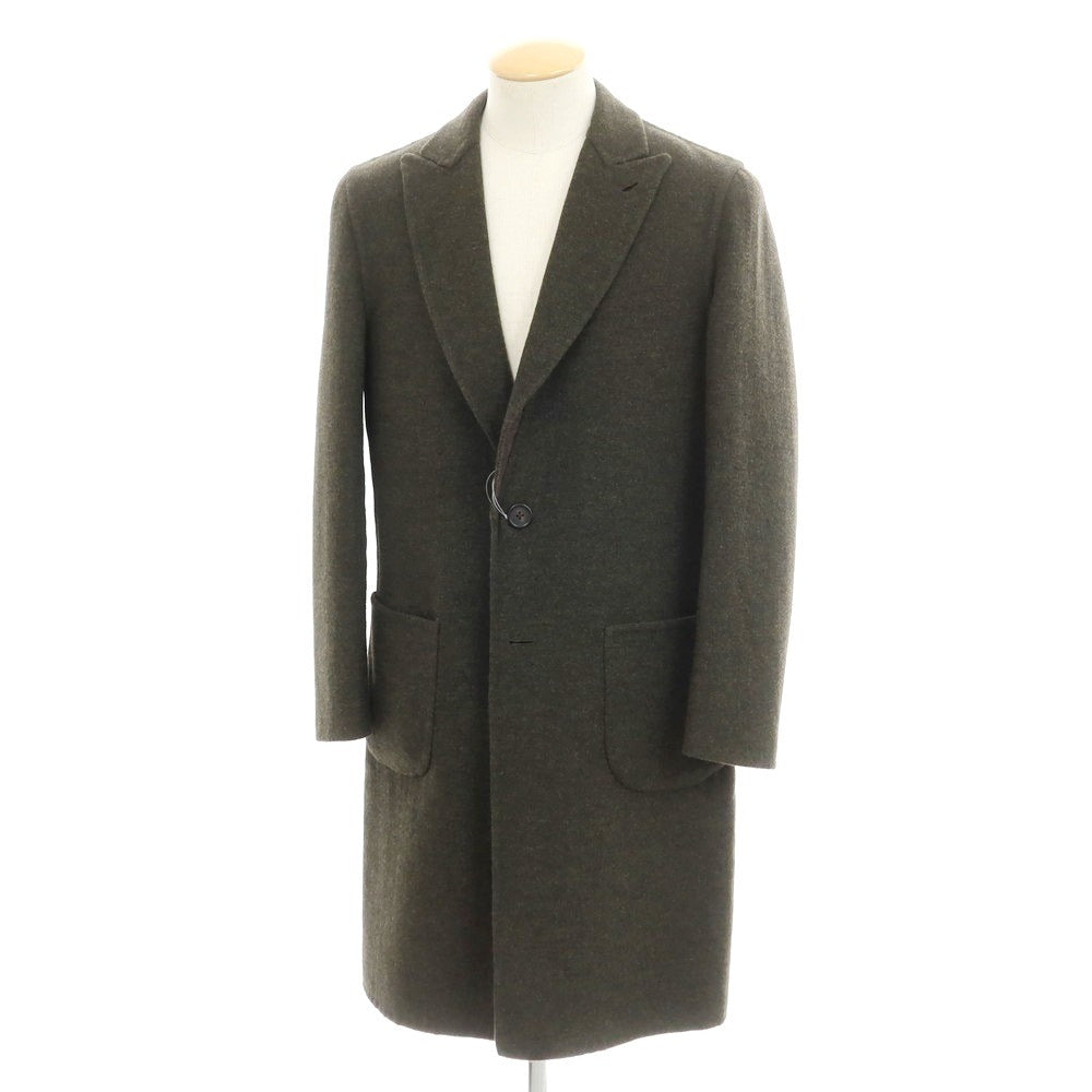 【中古】ラルディーニ LARDINI リバーシブル ウールカシミヤ チェスターフィールドコート モスグリーンxブラウン【 44 】【 状態ランクA 】【 メンズ 】