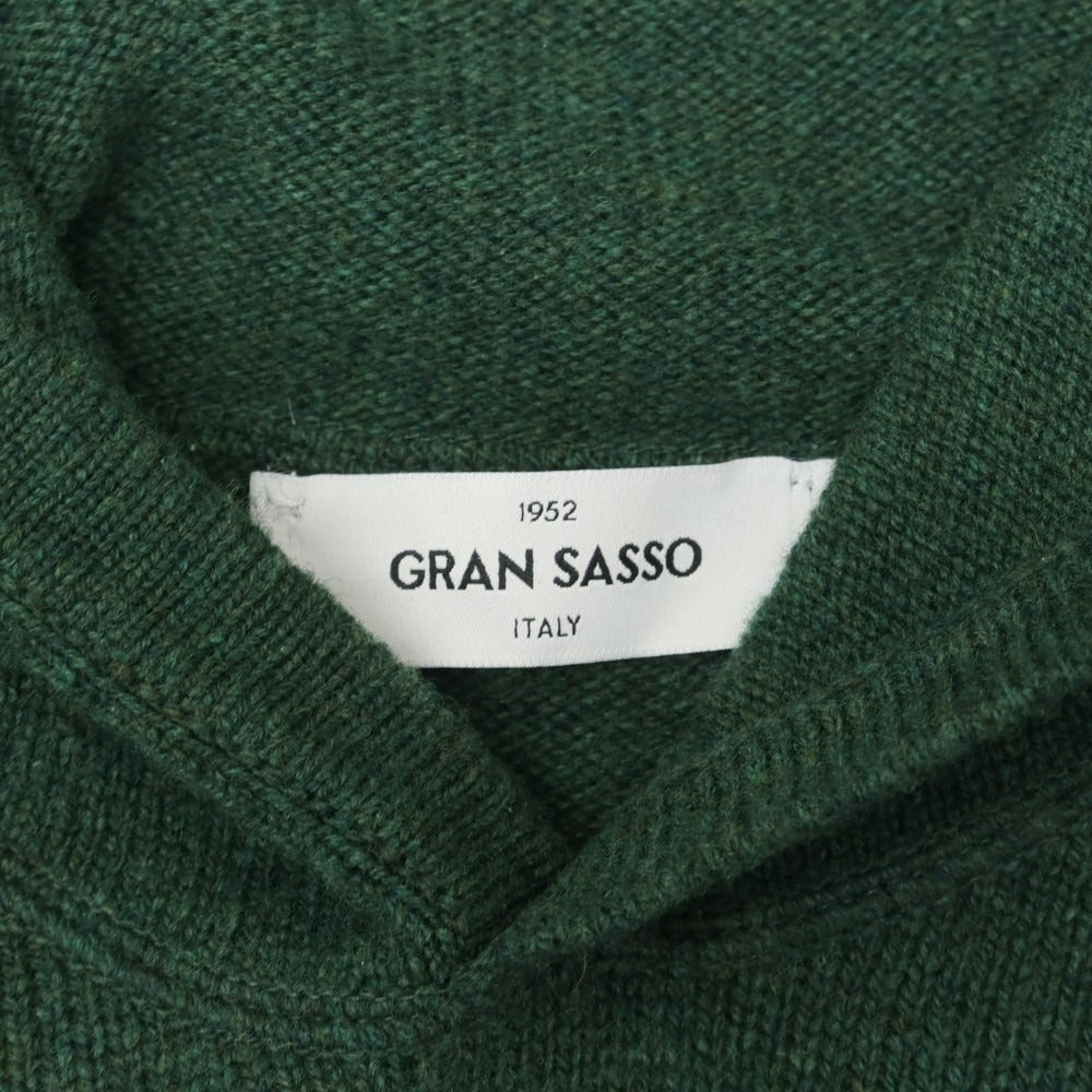 【中古】グランサッソ GRAN SASSO ウール ニット パーカー プルオーバーニット グリーン【サイズ44】【GRN】【A/W】【状態ランクB】【メンズ】