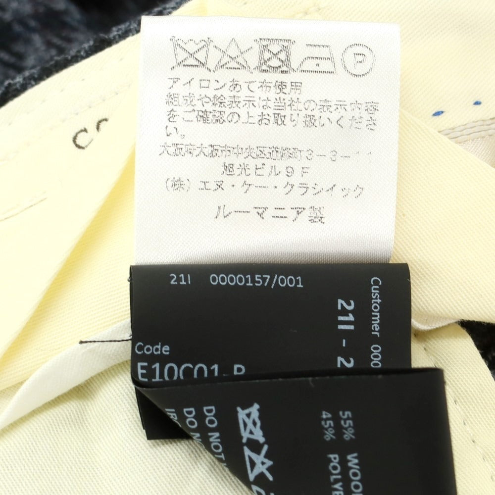 【中古】ジーティーアー G.T.A ウールポリエステル チェック ドレススラックスパンツ グレイッシュネイビーxブラック【サイズ44】【GRY】【A/W】【状態ランクA】【メンズ】