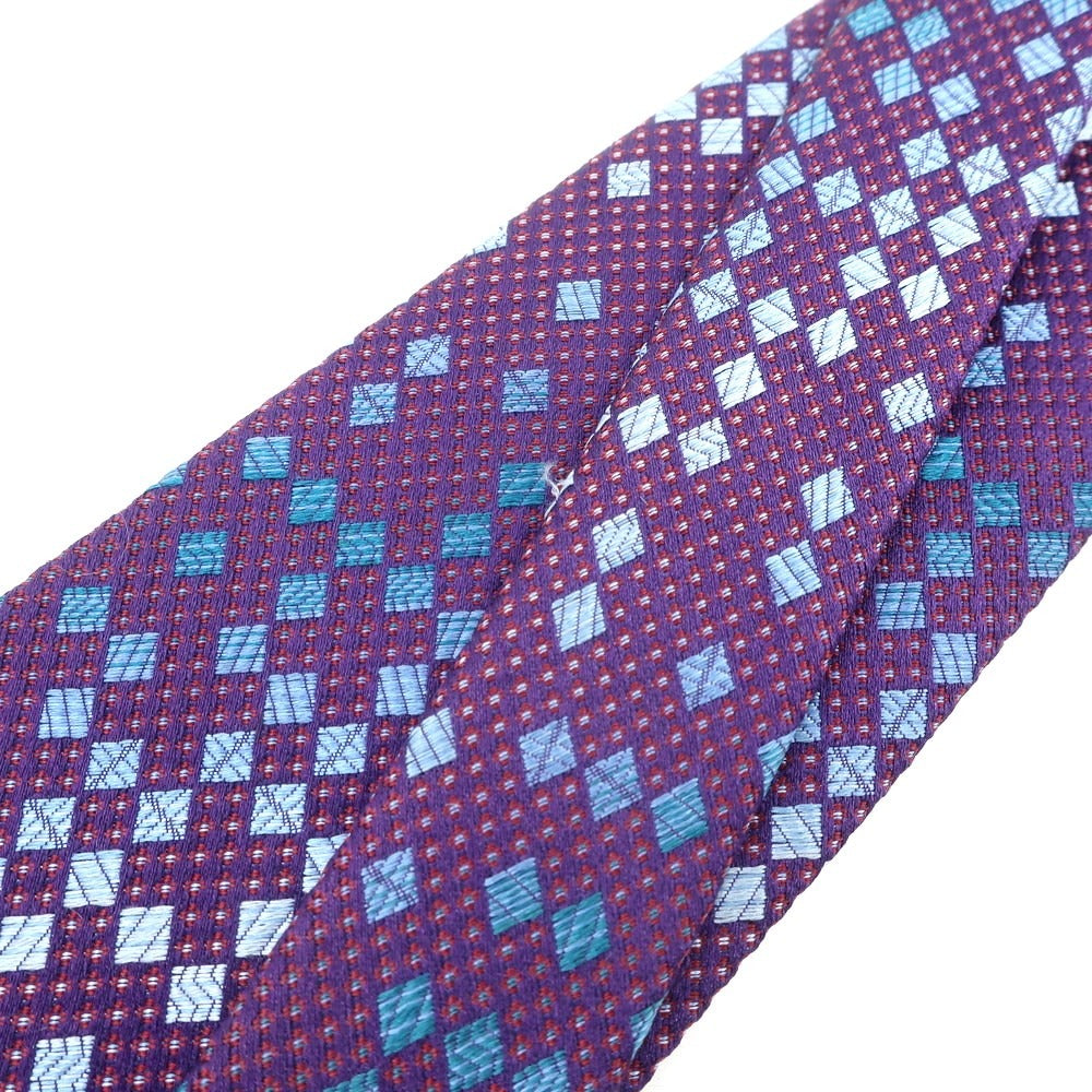 [Used] LANVIN Silk Necktie Purple x Light Blue [PUP] [S/S/A/W] [Condition Rank C] [Men&