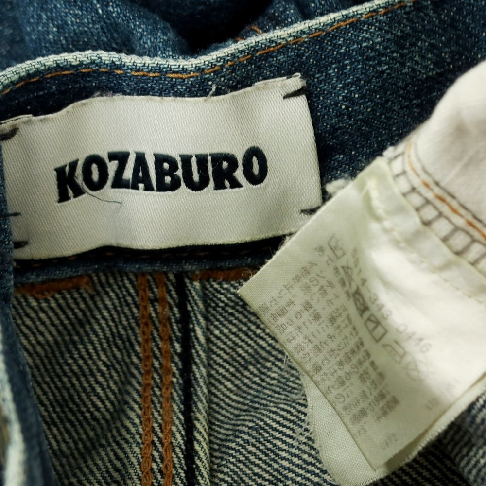 【中古】コウザブロウ KOZABURO コットン ジーンズ フレア デニムパンツ ネイビー【サイズ表記なし（S位）】【NVY】【S/S/A/W】【状態ランクC】【メンズ】