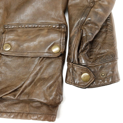 【中古】ベルスタッフ BELSTAFF カウレザー モーターサイクル レザーブルゾン ブラウン【 44 】【 状態ランクC 】【 メンズ 】