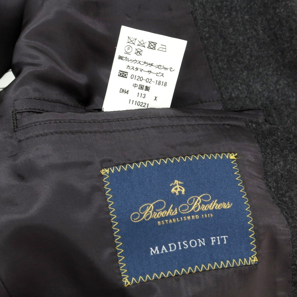 【中古】ブルックスブラザーズ Brooks Brothers ウールカシミヤ 2つボタンスーツ ダークグレー【サイズ39SHT/33】【 状態ランクB 】【 メンズ 】 [EPD]