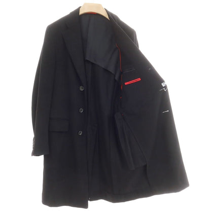 【中古】イザイア ISAIA ウール チェスターフィールドコート ブラック【 46 】【 状態ランクC 】【 メンズ 】