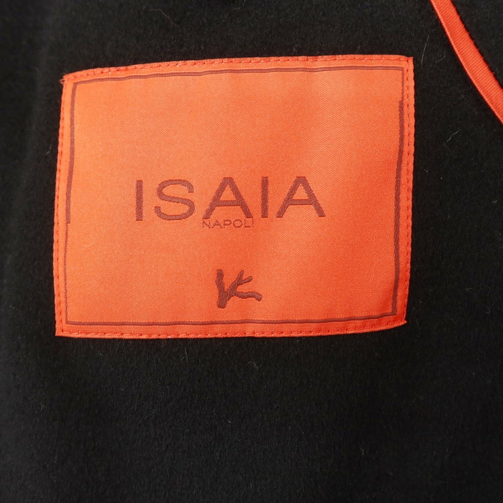 【中古】イザイア ISAIA ウール チェスターフィールドコート ブラック【 46 】【 状態ランクC 】【 メンズ 】