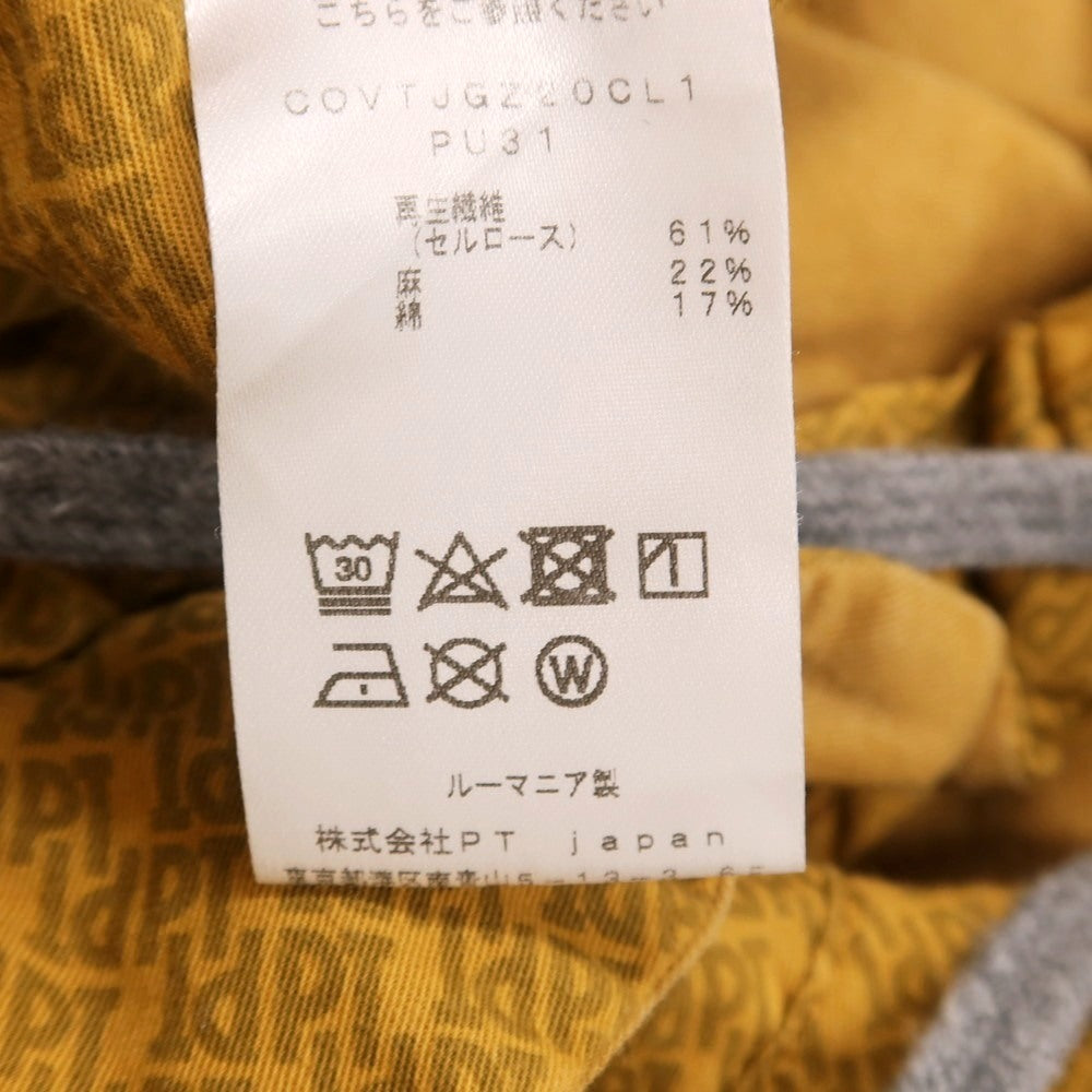【中古】ピーティートリノ PT TORINO セルロースリネンコットン イージースラックスパンツ マスタード【 46 】【 状態ランクC 】【 メンズ 】[EPD]