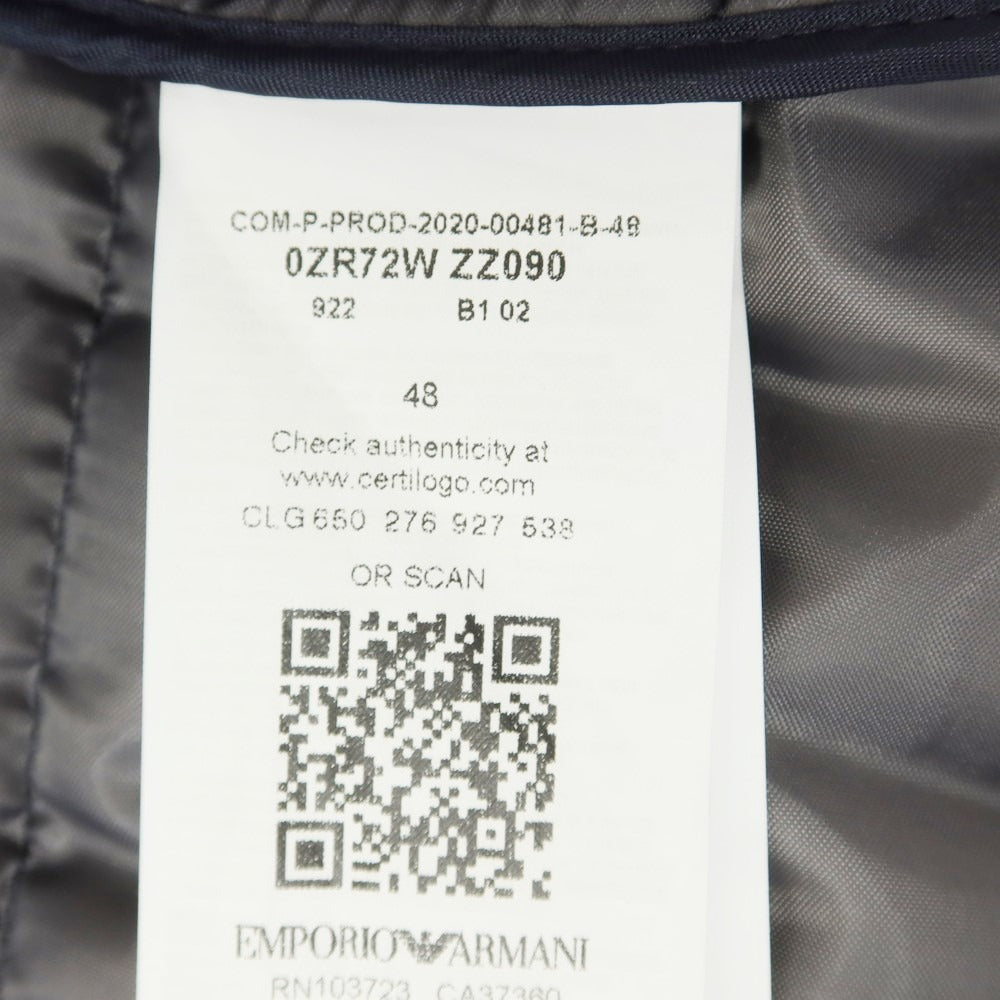 【中古】エンポリオ アルマーニ EMPORIO ARMANI ポリエステル ダブルジップ 中綿ブルゾン ダークネイビー【 48 】【 状態ランクB 】【 メンズ 】