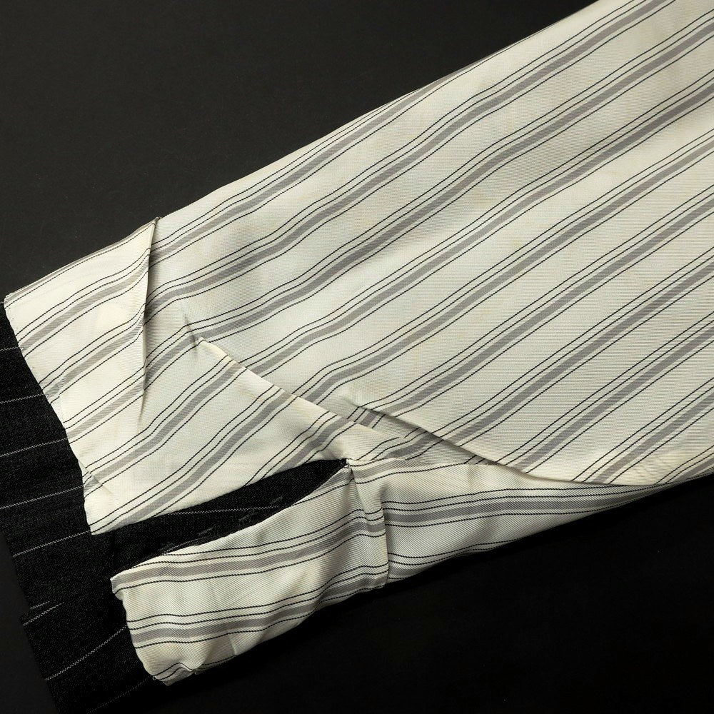 【中古】ビームスエフ BEAMS F Sartello by BEAMS ウール ストライプ 3つボタンスーツ ダークグレーxホワイト【 44 】【 状態ランクC 】【 メンズ 】