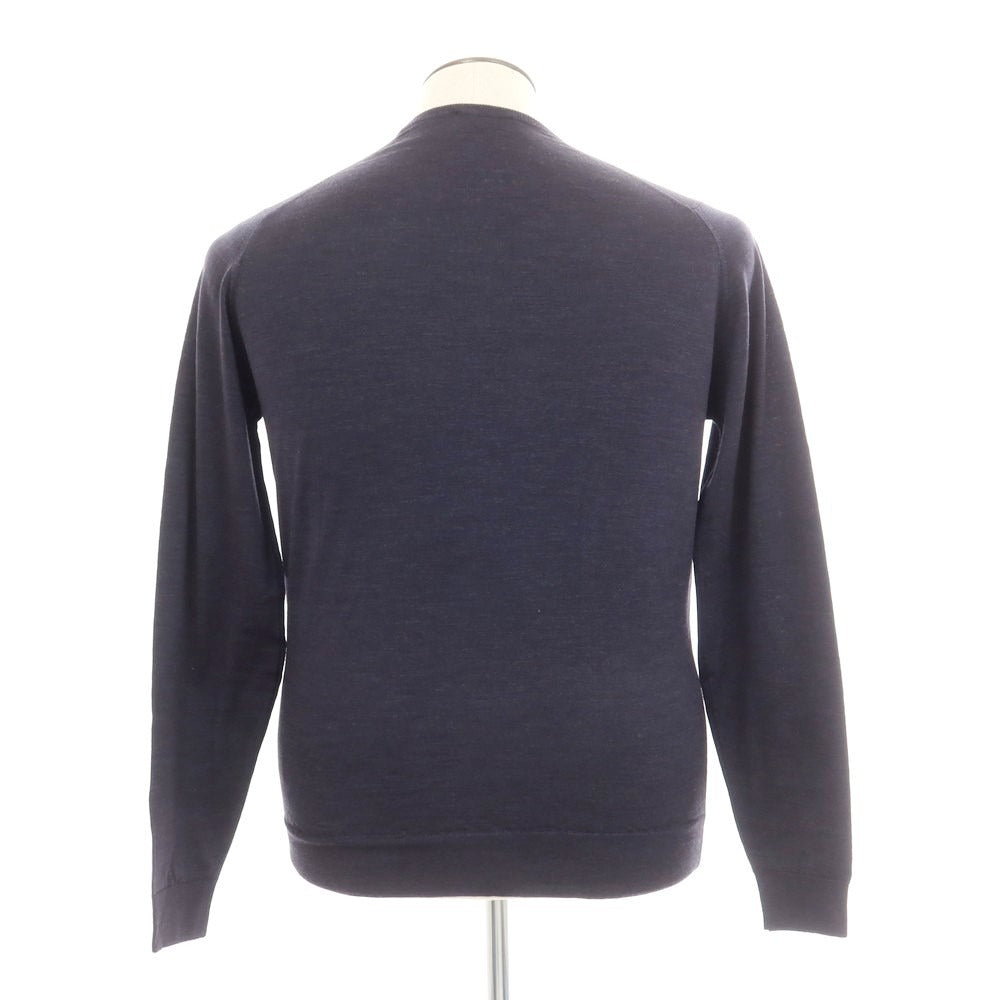 【中古】ジョンスメドレー JOHN SMEDLEY ハイゲージ ウール クルーネック プルオーバーニット ダークネイビー【サイズL】【NVY】【A/W】【状態ランクB】【メンズ】