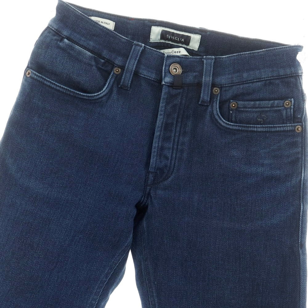【中古】シビリア SIVIGLIA コットンポリエステルレーヨン ジャージー ジーンズ デニムパンツ ネイビー【サイズ29】【 状態ランクB 】【 メンズ 】 [EPD]