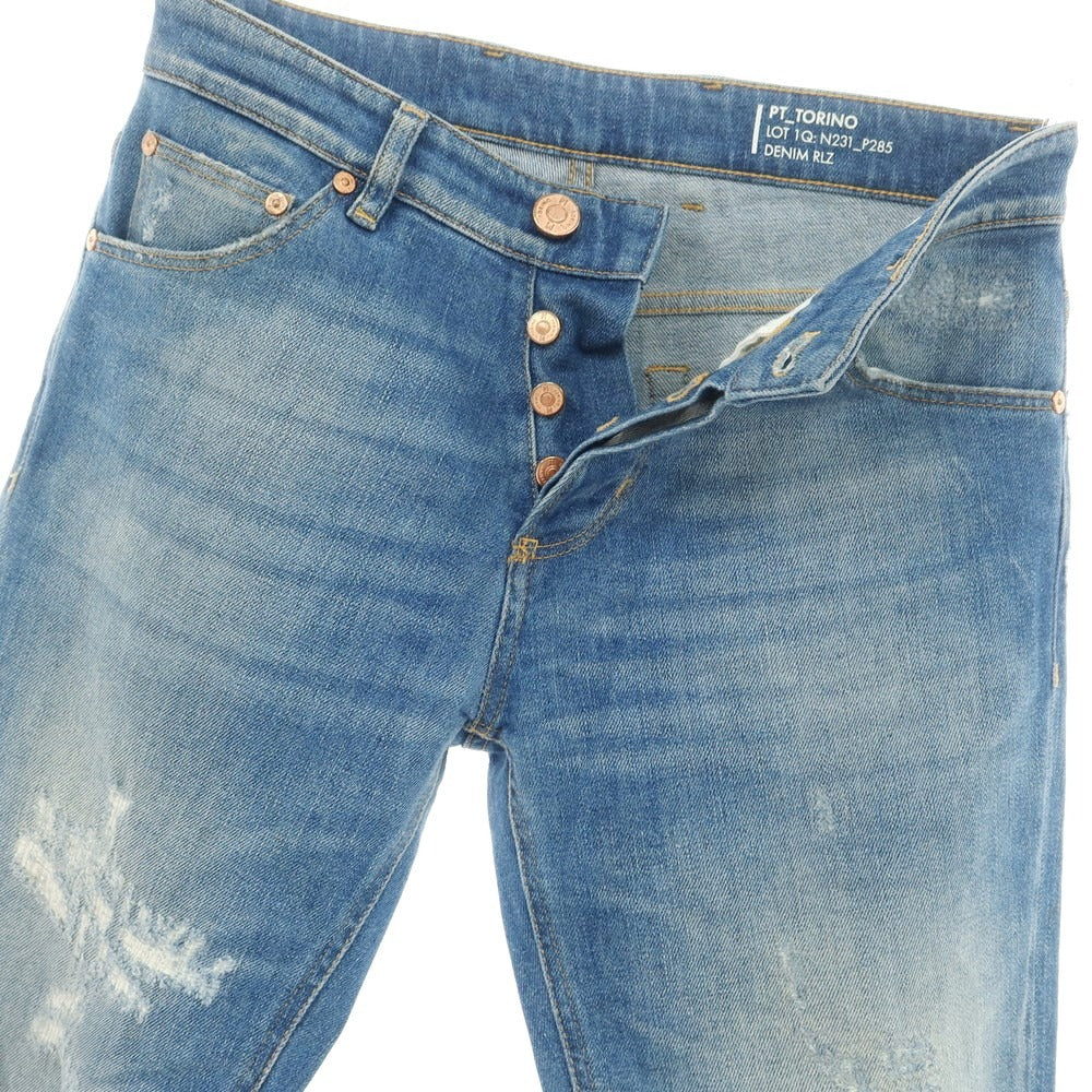 【中古】ピーティートリノ デニム PT TORINO DENIM REGGAE ストレッチ コットン デニムパンツ ブルー【サイズ28】【BLU】【S/S/A/W】【状態ランクC】【メンズ】