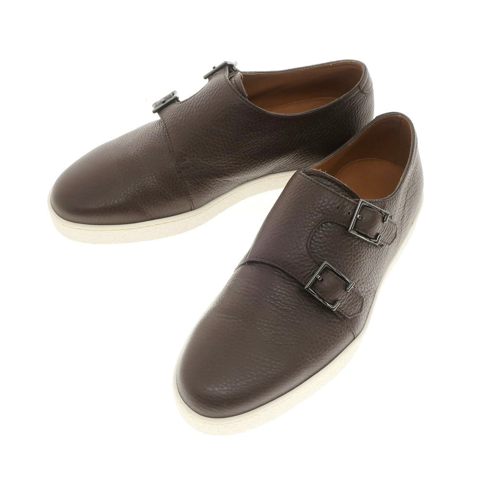 【中古】ジョンロブ John Lobb シュリンクレザー ダブルモンク スニーカー ダークブラウン【 6 】【 状態ランクA 】【 メンズ 】